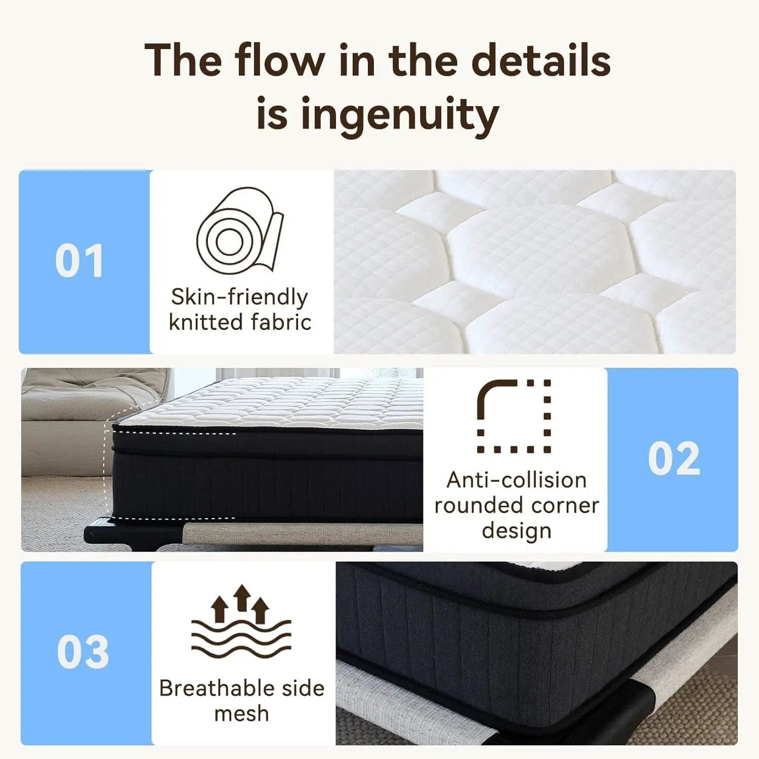 CertiPUR-US Certified 10 Inch Queen Hybrid Memory Foam Mattress from PriceLows™