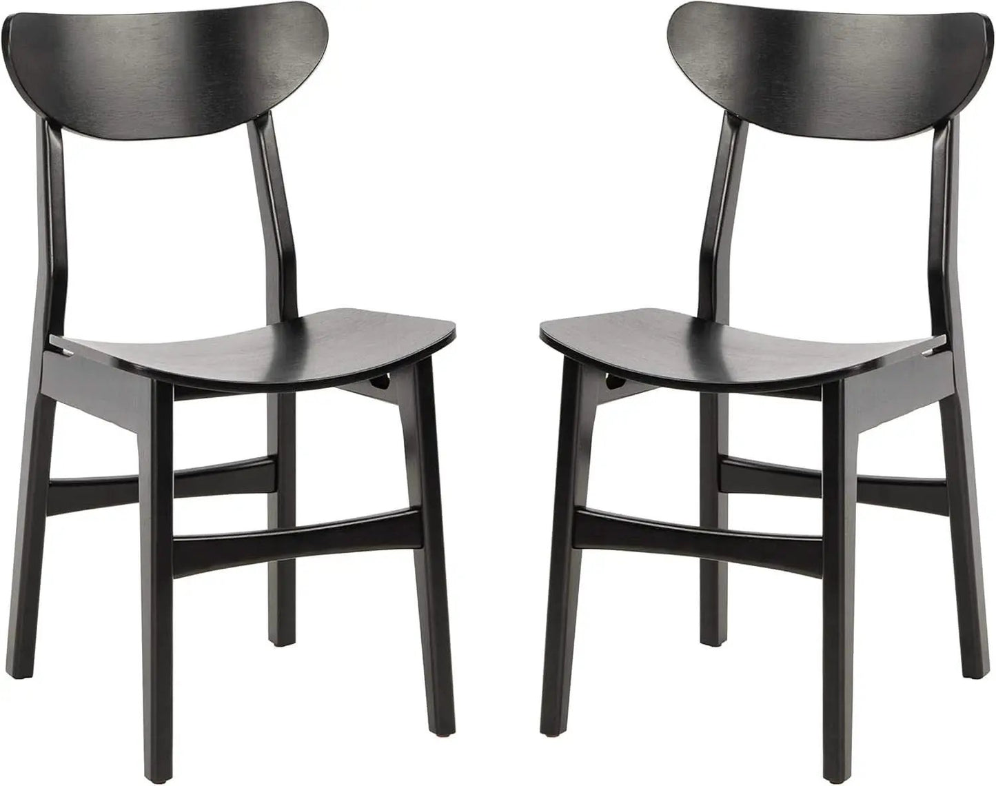 Retro Black Wood Dining Chair Set Of 2 For Home Dining from PriceLows™
