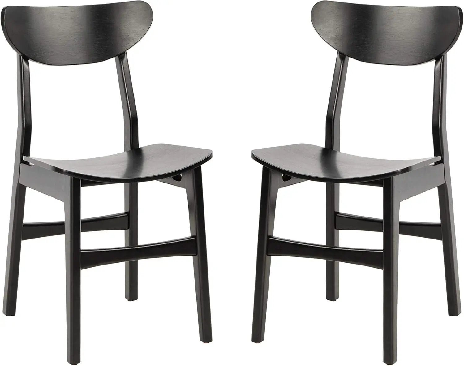 Retro Black Wood Dining Chair Set Of 2 For Home Dining from PriceLows™
