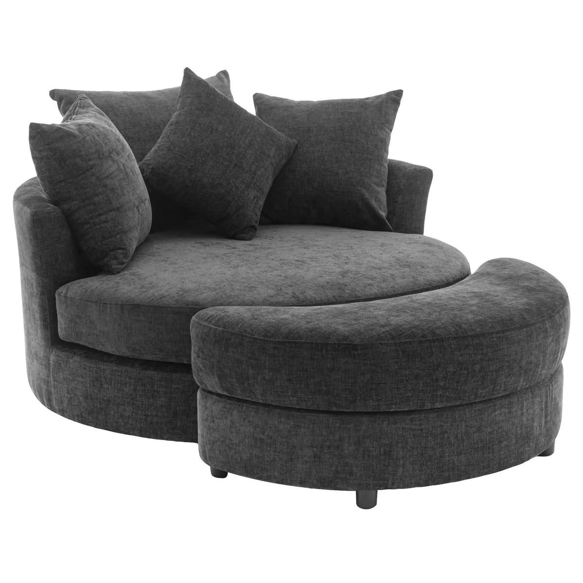 Swivel Accent Chair | 360 Degree Rotation | Ergonomic Padded Seat | Round Frame