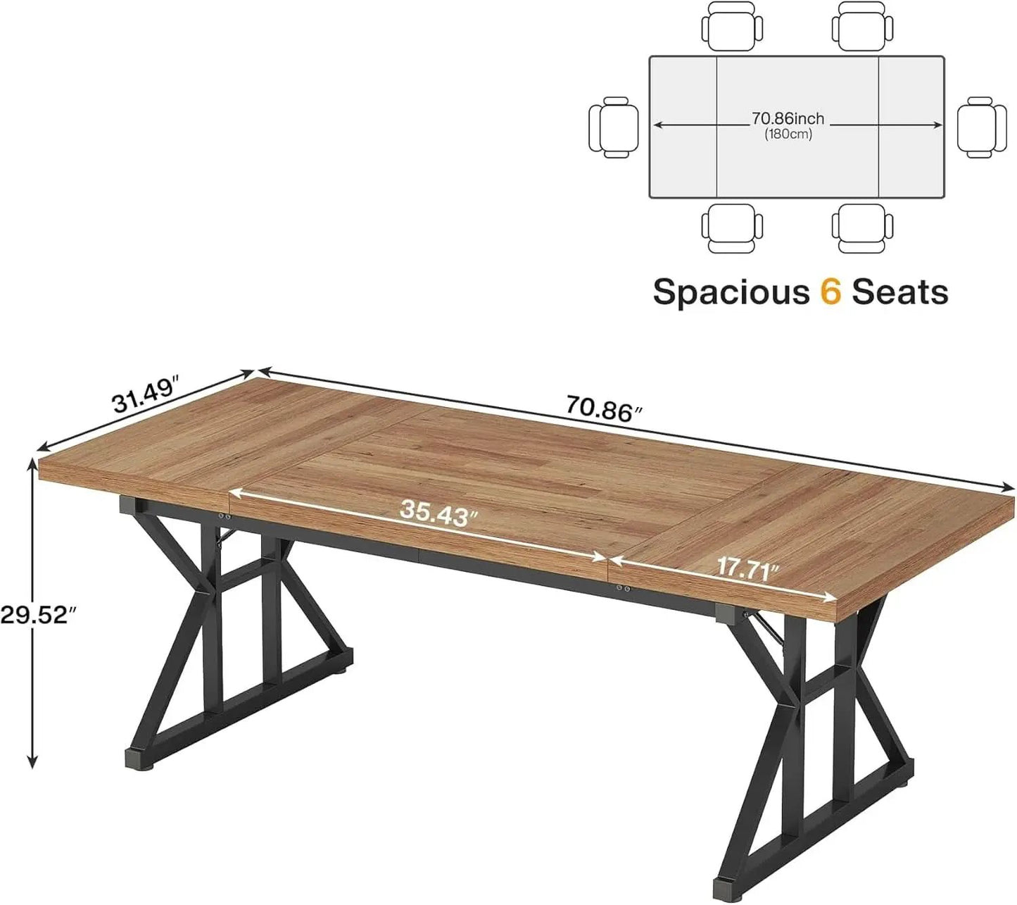 70.8 Inch Executive Desk Large Modern Home Office Desk from PriceLows™
