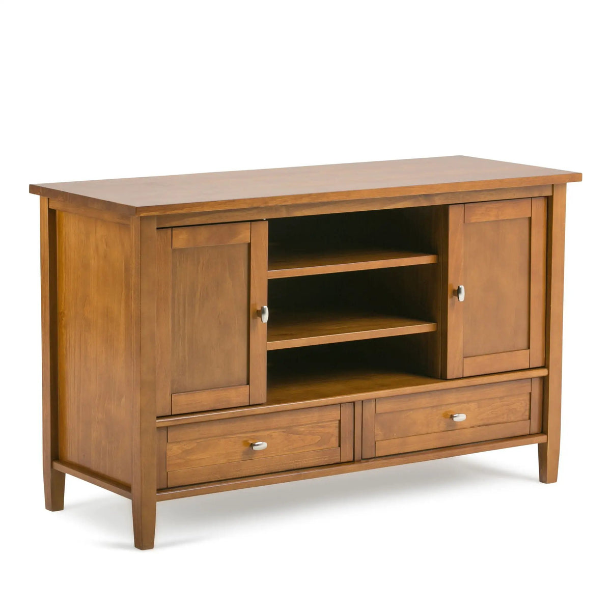Warm Shaker Transitional TV Media Stand | Handcrafted Solid Wood | Fits TVs Up To 50 Inch | Tall Design