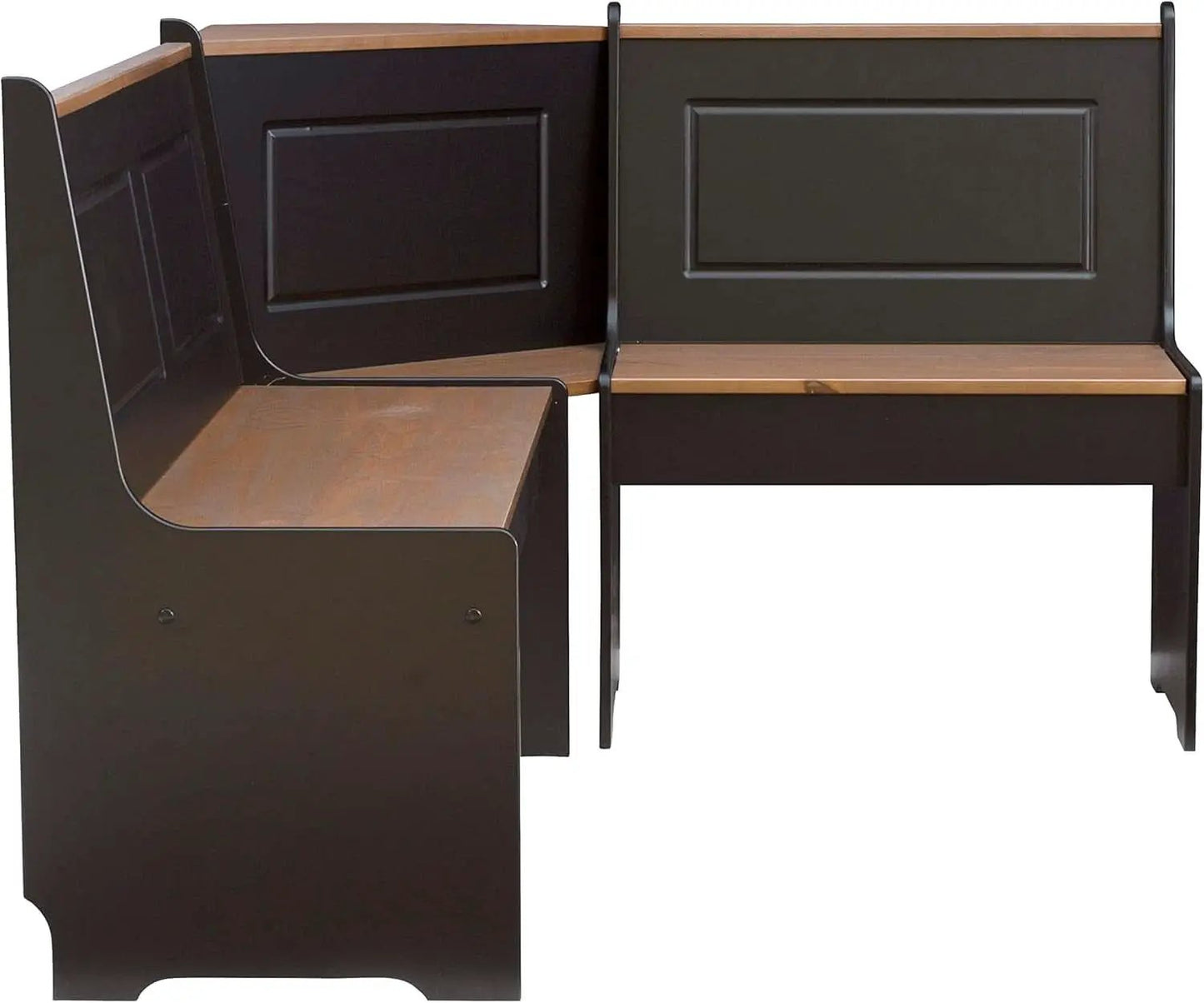 Black Pecan Five Seat Dining Set With Storage Benches from PriceLows™
