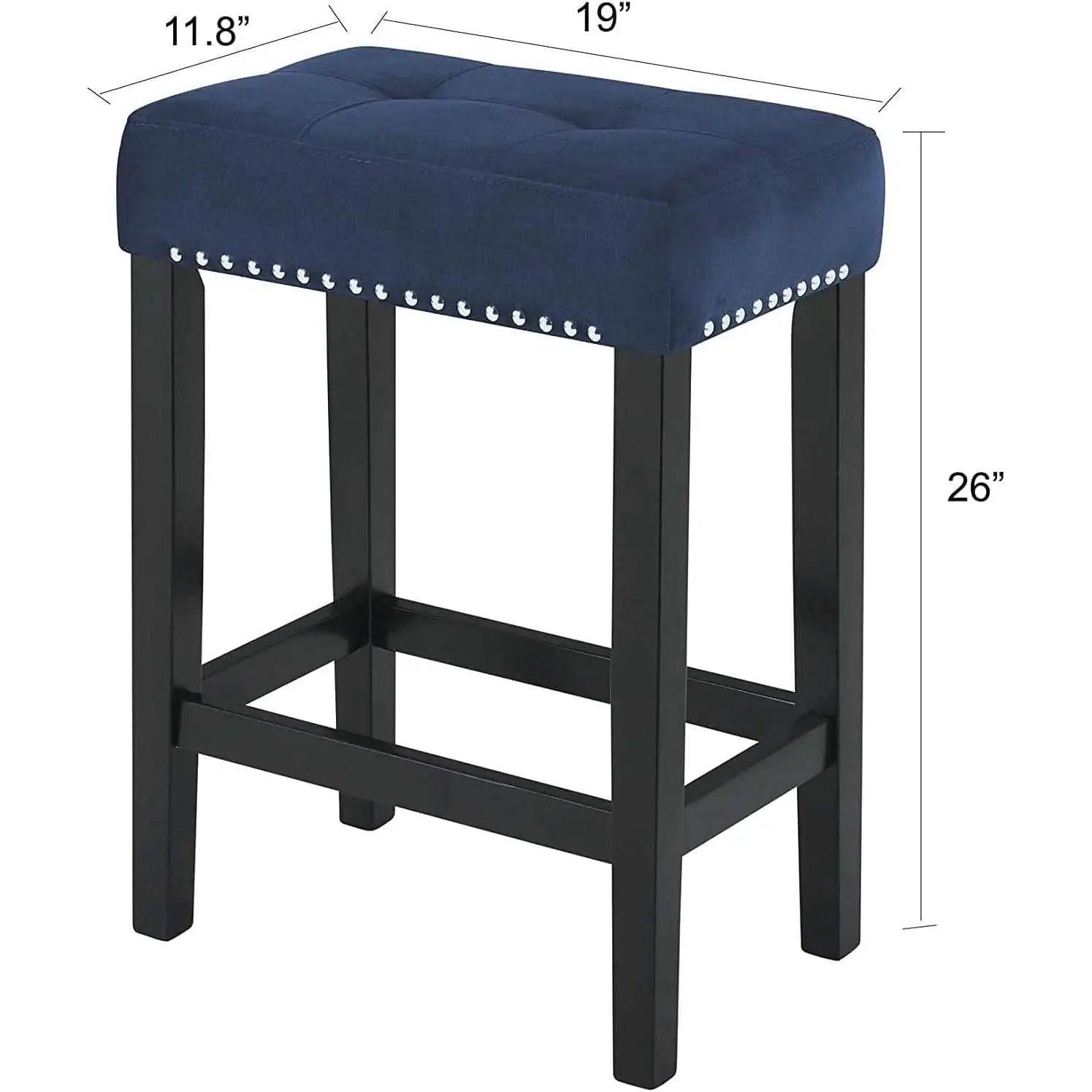 Blue Velvet Bar Table Set With 3 Stools Faux Marble Top from PriceLows™