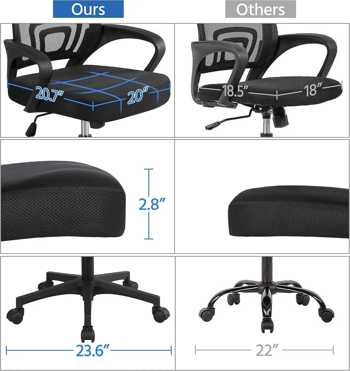 Modern Desk Drawer Shelves And Ergonomic Mesh Chair Set from PriceLows™