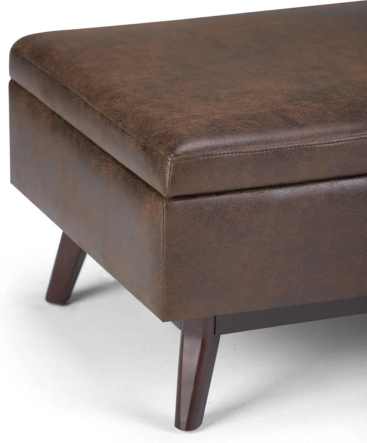 Owen 34 Distressed Chestnut Brown Coffee Table Ottoman from PriceLows™