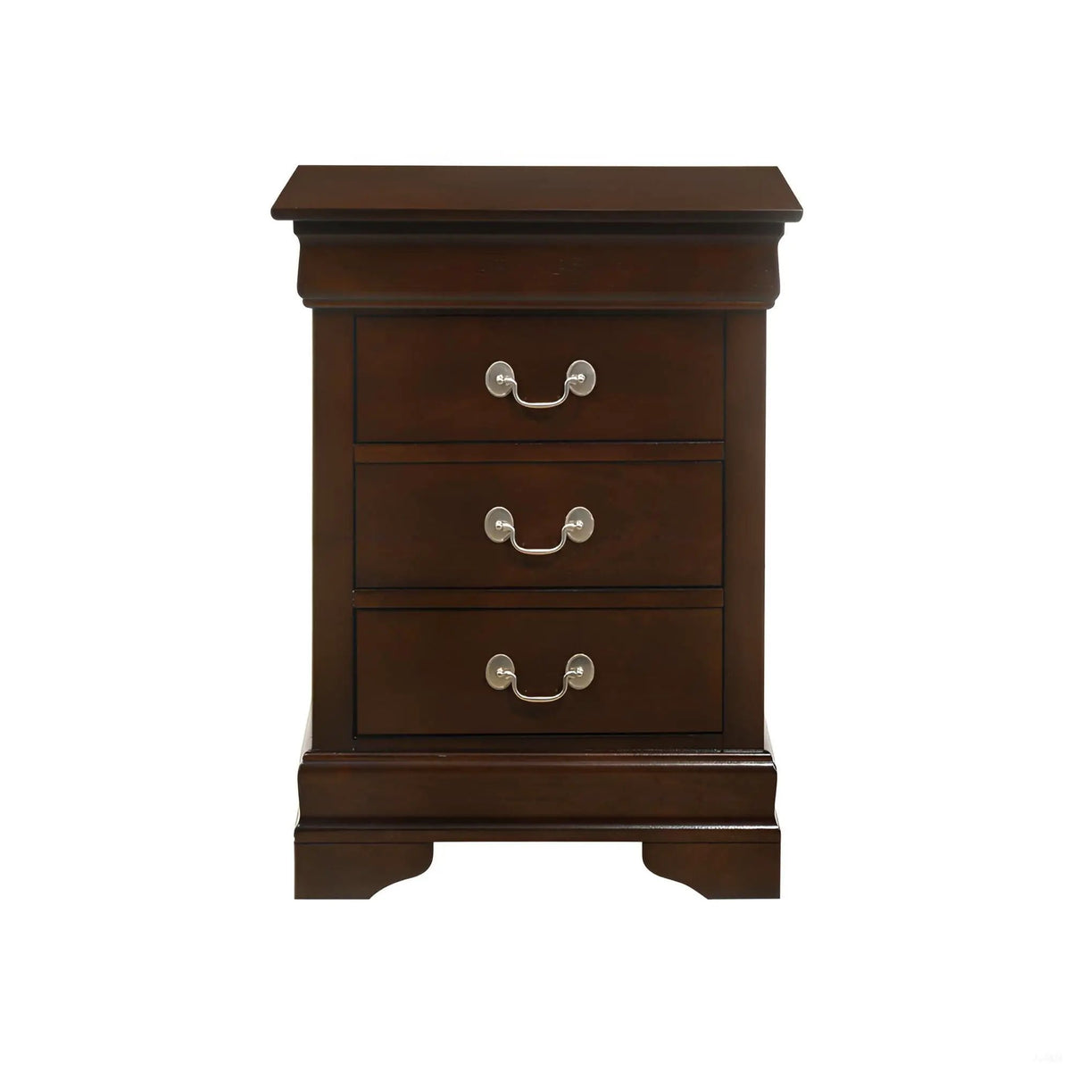 Louis Phillipe Nightstand | Traditional Wood Design | English Dovetailed Drawers | Metal Center Guides