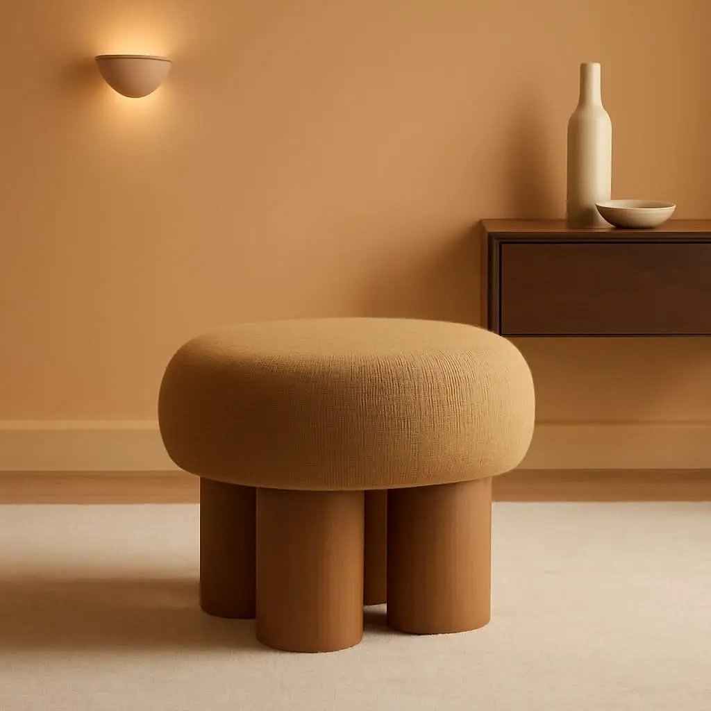 Brown Mushroom Stool Ottoman Footrest 16.54 Inches from PriceLows™