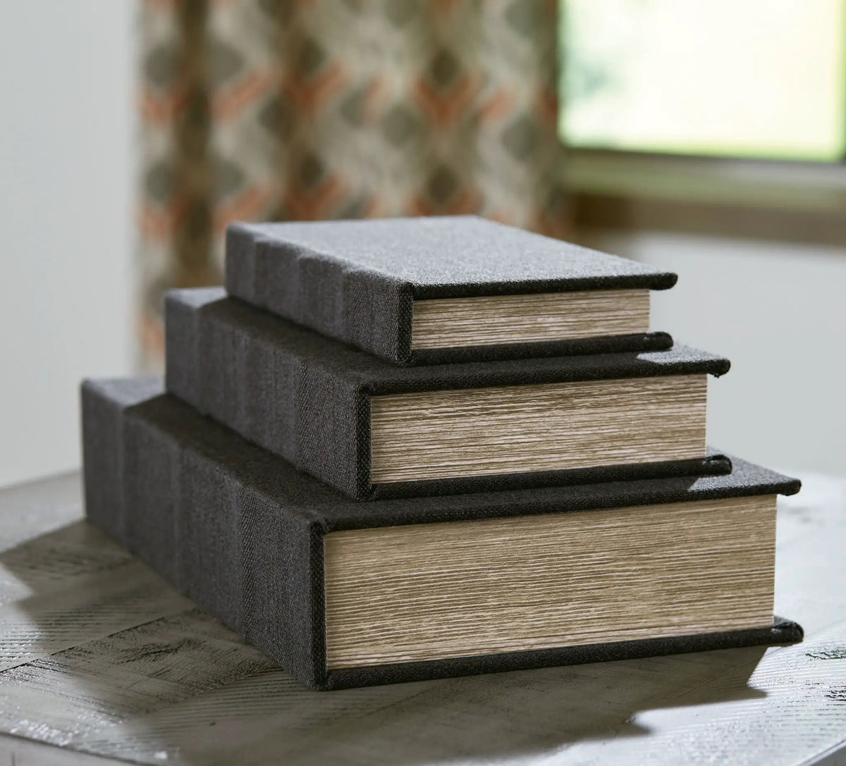 Jolina Keepsake Box Set | Set Of 3 | Linen Cover | Black Velvet Lining