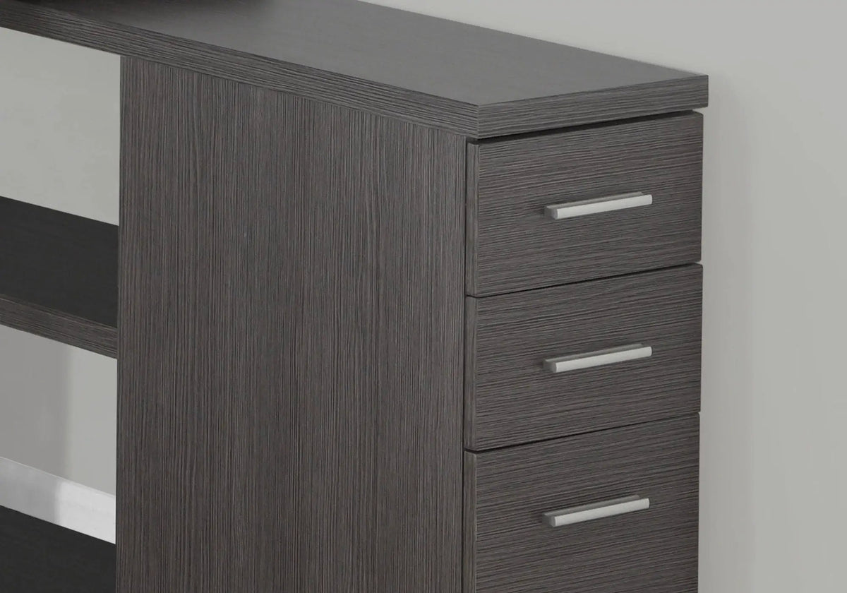 L-Shaped Computer Desk With Drawers | 47.25 Inch Width | Left Or Right Setup | Three Drawers