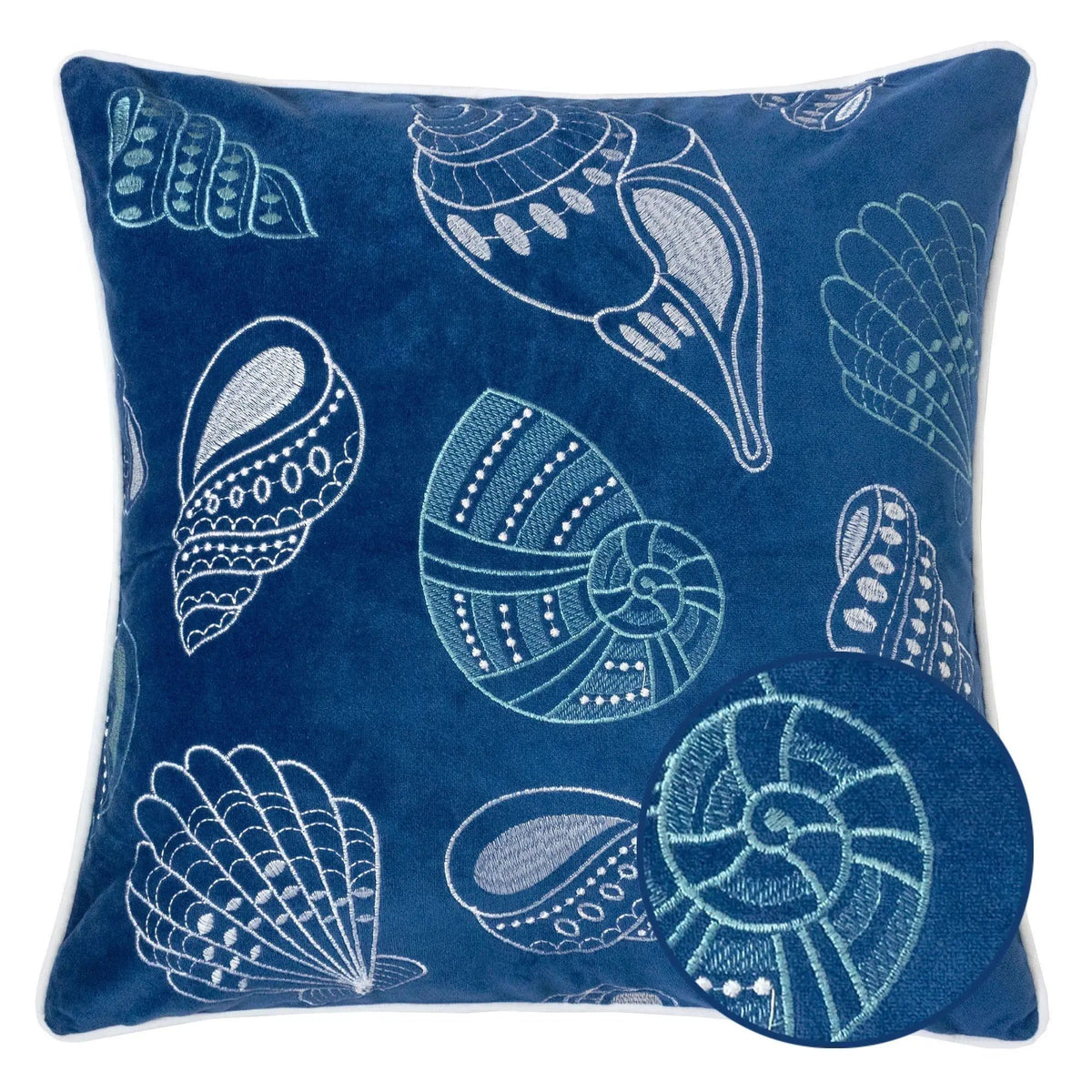 Seashells Pillow Cover | 20x20 Inch | Soft Texture | Hidden Zipper