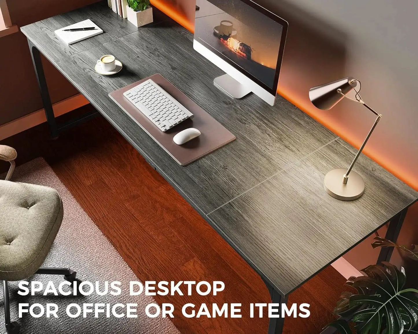 80 Inch Grey Gaming And Office Desk With Storage System from PriceLows™