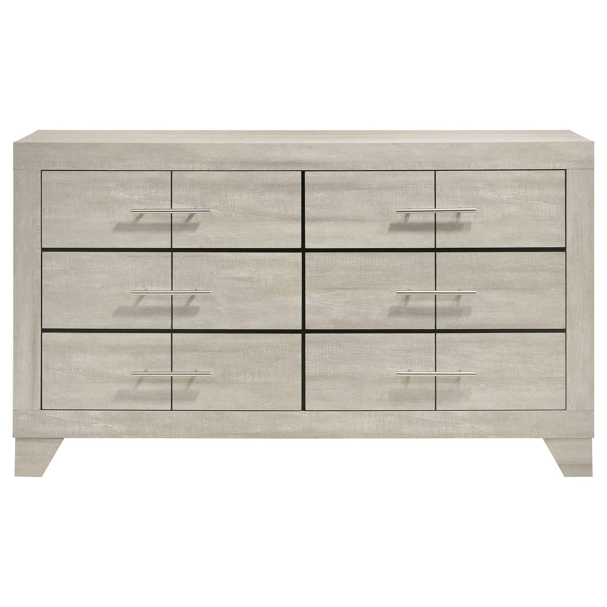 Trenton 6-drawer Bedroom Dresser Rustic | 58.25 x 16.25 x 33.75 in | Metal & Veneer | Cream