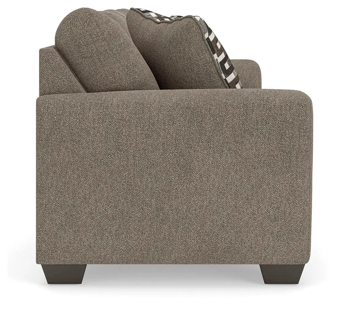 Triston-Peaks Sofa | 90 x 38 x 38 in | Wood | Suede