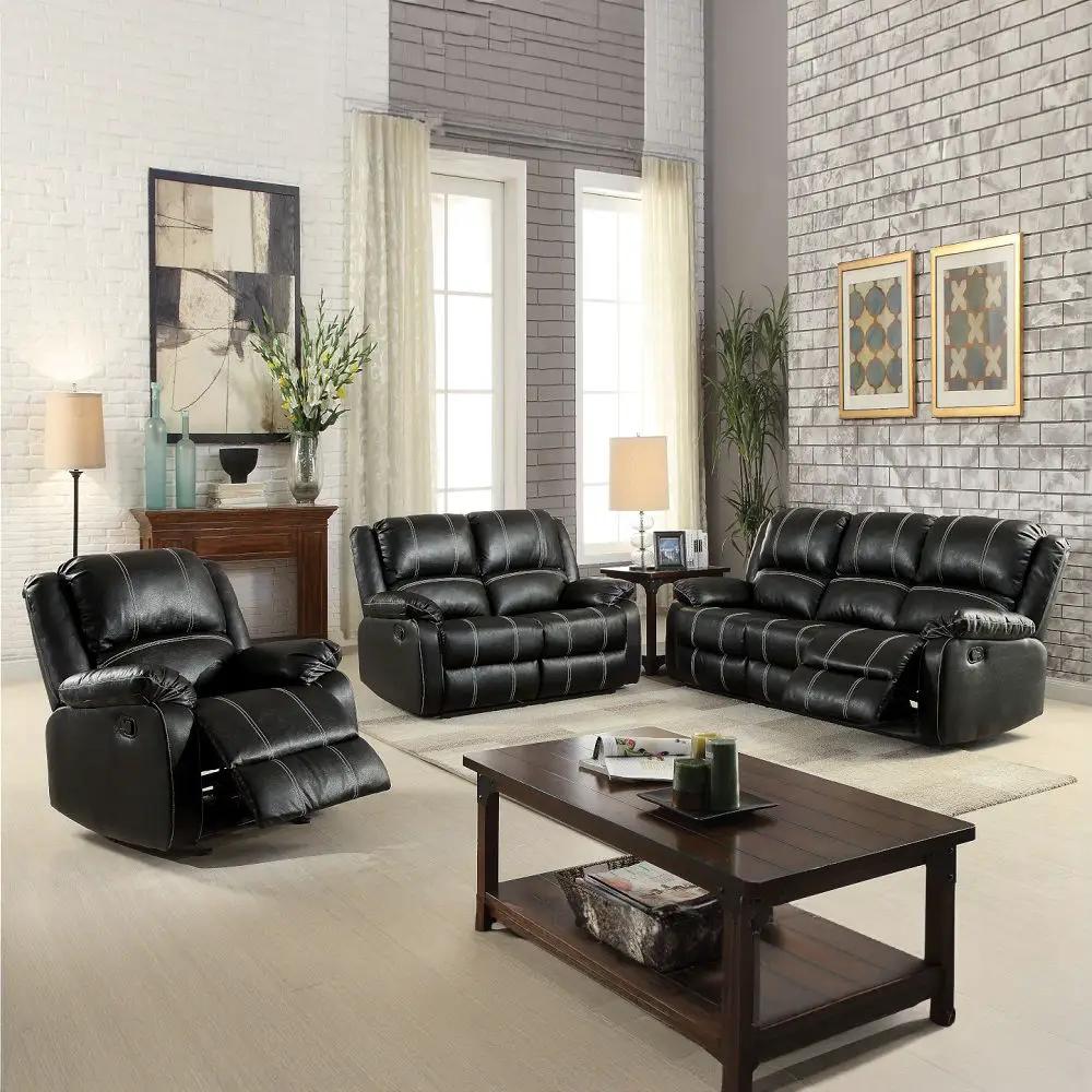 Zuriel Recliner Sofa | Synthetic Upholstery | Smooth Reclining Mechanism | Tight Back Support