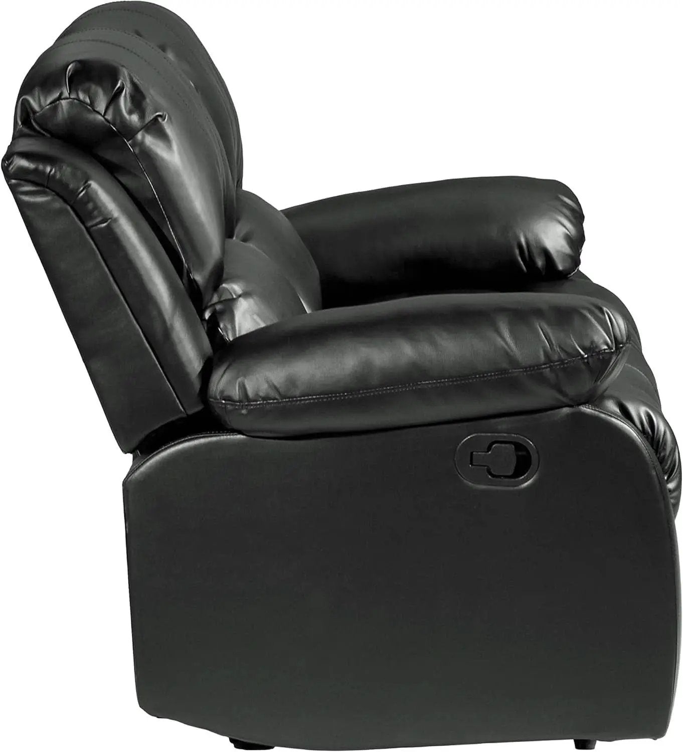 62.5 Inch Black Wall Hugger Recliner Loveseat Modern from PriceLows™