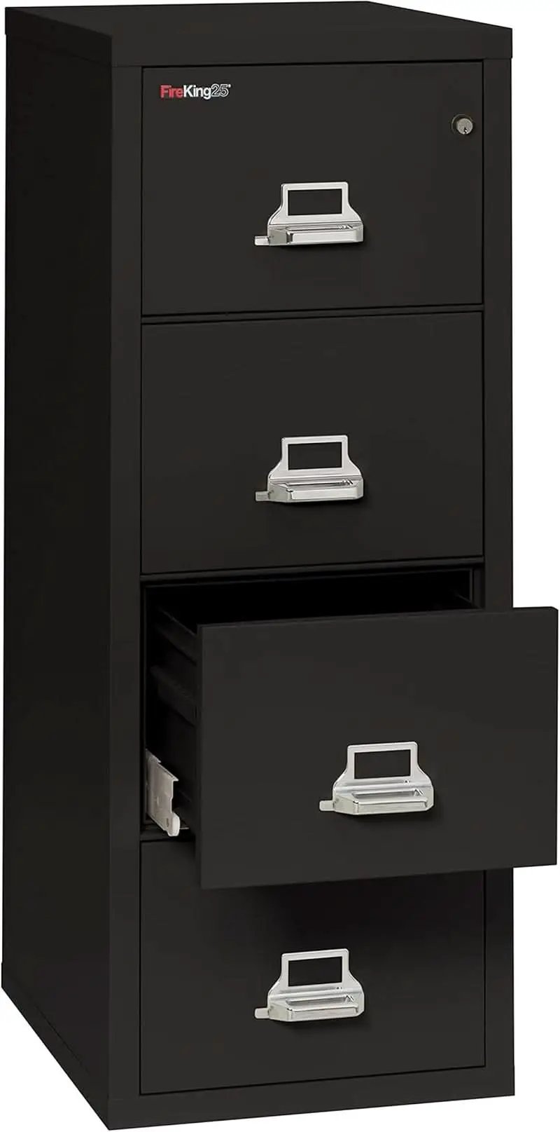 Vertical 4 Drawer File Cabinet 1 Hour Fire Rated Black from PriceLows™