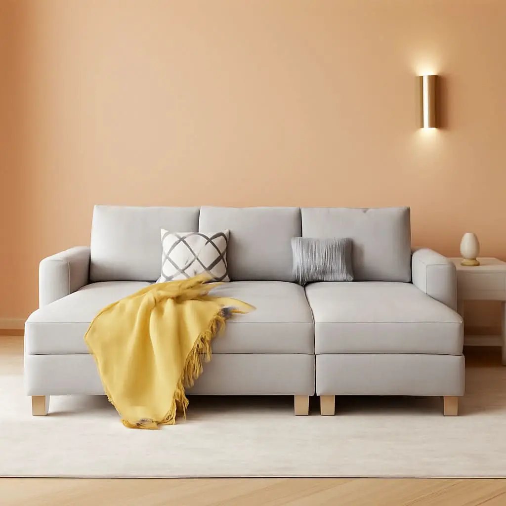 Faux Leather Modular Sectional Sleeper Sofa Storage from PriceLows™