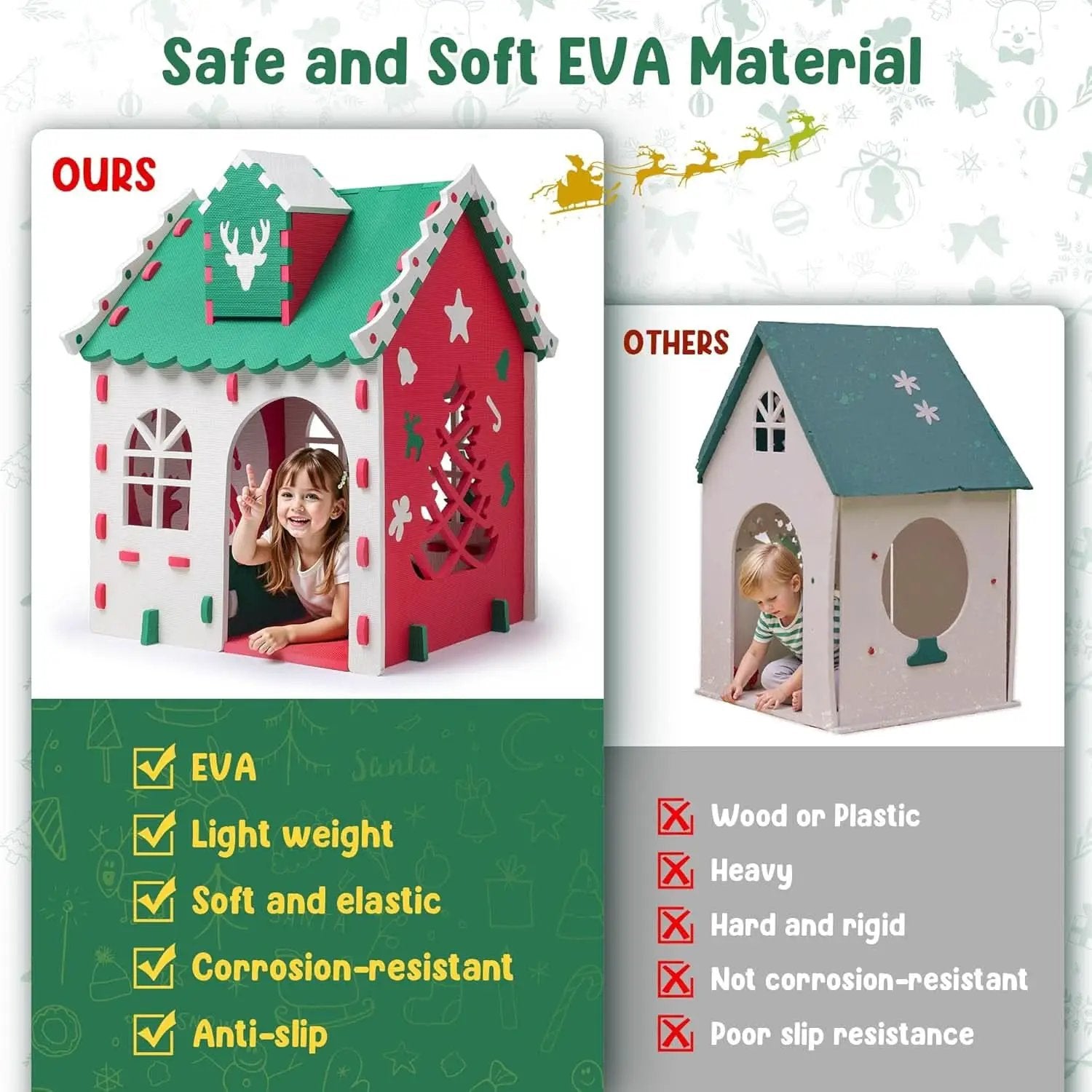 Green EVA Foam Kids Playhouse Foldable Indoor Outdoor from PriceLows™