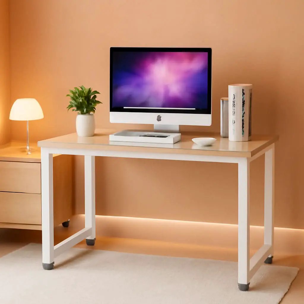 47 Inch Modern Computer Desk Light Walnut For Home Office from PriceLows™