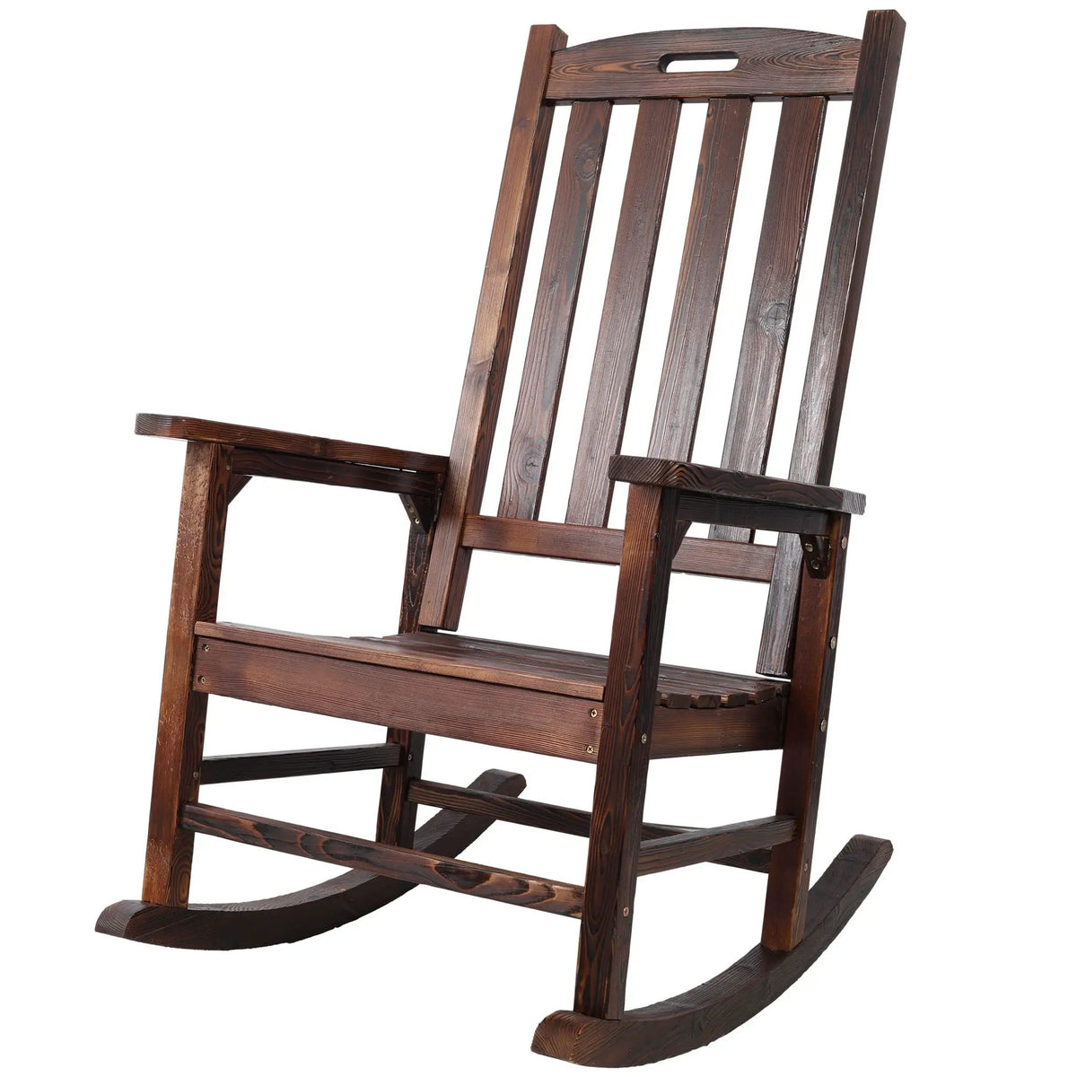 Oversized Porch Rocker Chair | 21 Inch Wide Seat | Tall Backrest | Fir Wood Construction
