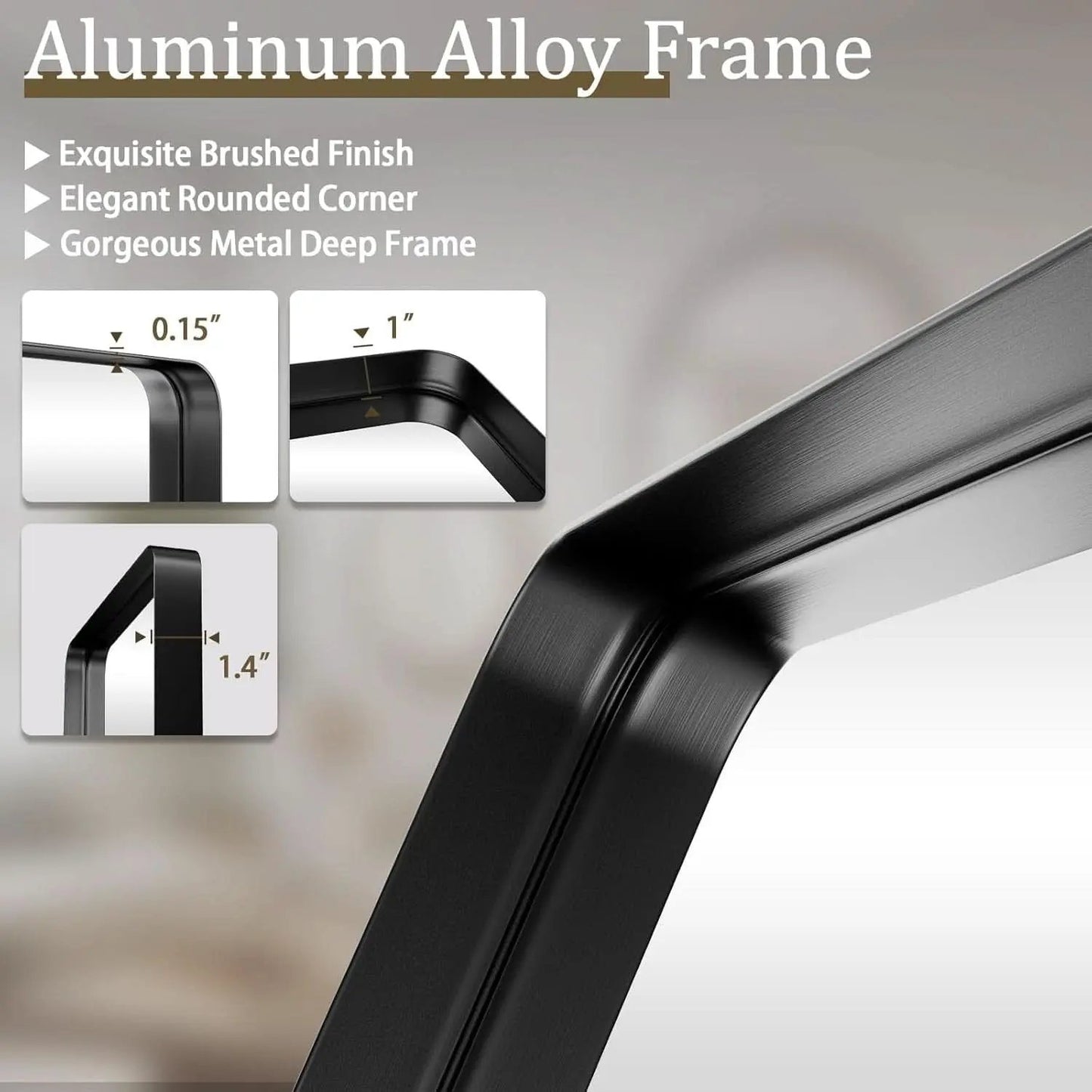 Bathroom Mirror 30x48 Inch Black Deep Frame Wall Mirror from PriceLows™