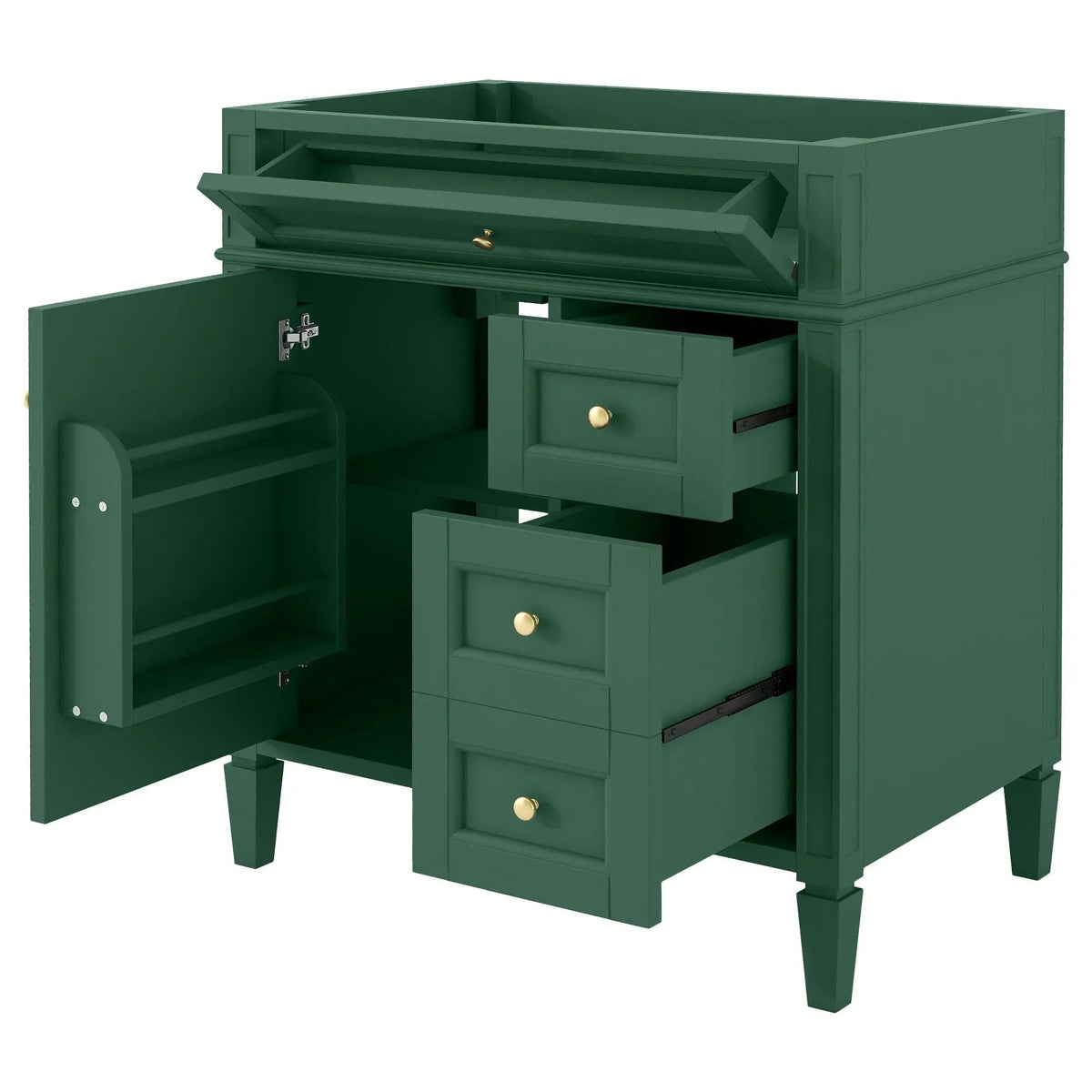Bathroom Vanity | 3 Drawers | Blue Finish | Tip Out