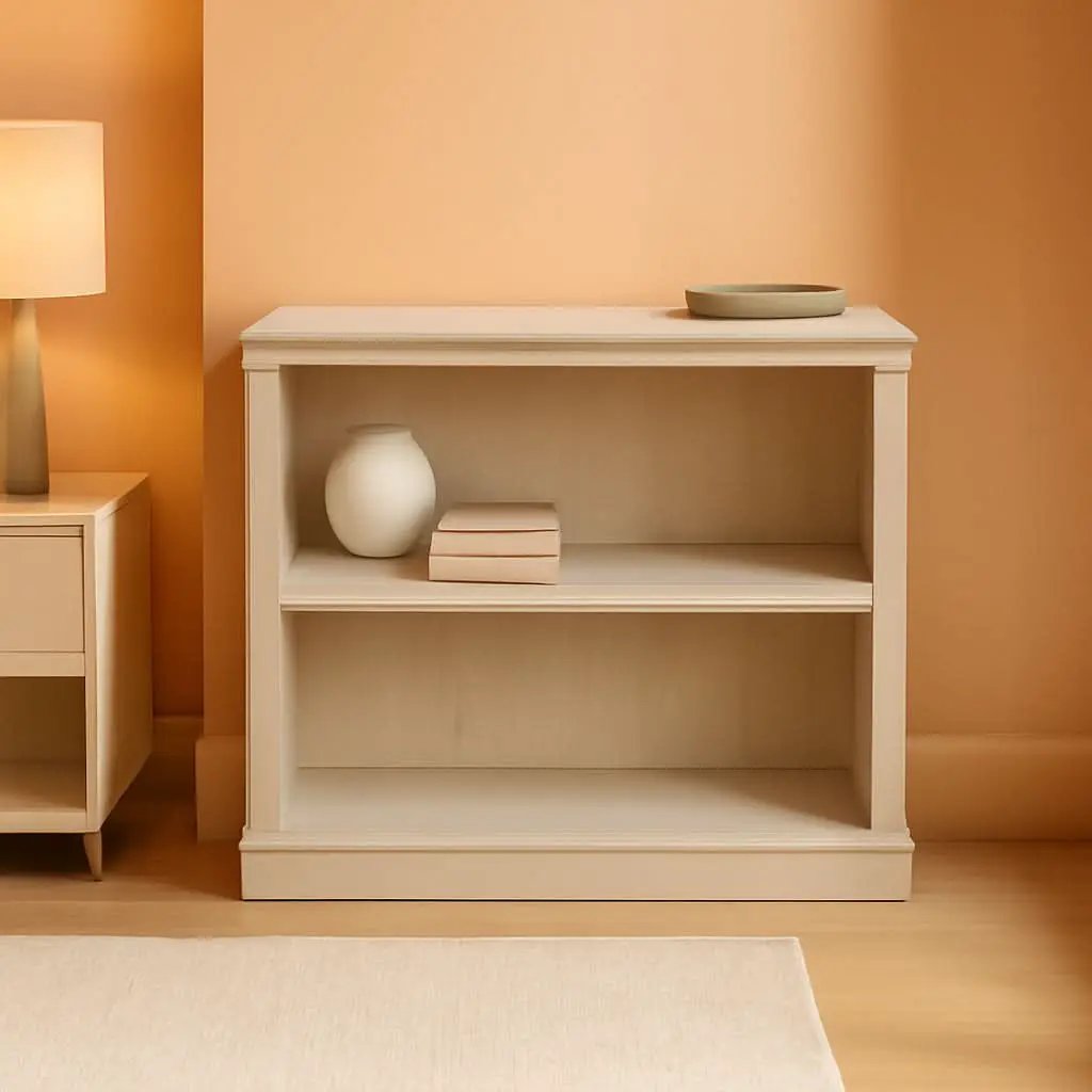 2 Tier Wooden Bookcase Chalked Chestnut Finish Multipurpose For Home Office Living Room from PriceLows™