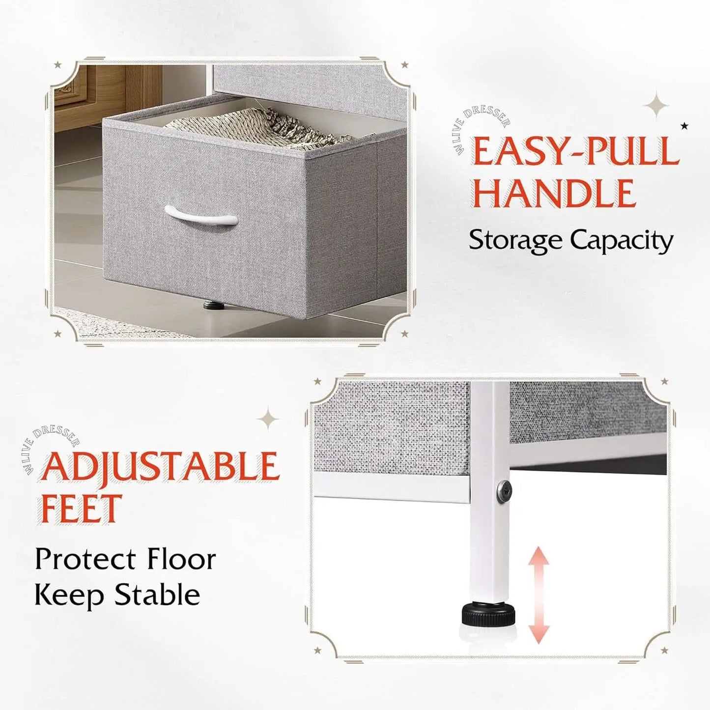 Light Grey Nightstand With 3 Drawers For Bedroom Hallway from PriceLows™