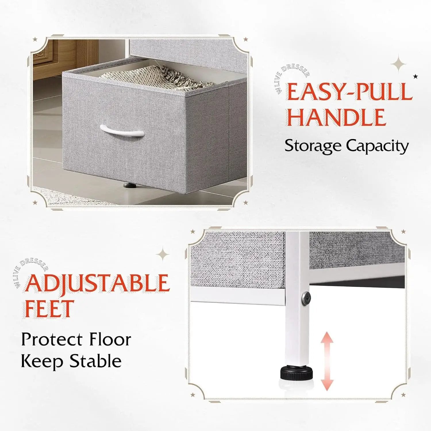 Light Grey Nightstand With 3 Drawers For Bedroom Hallway from PriceLows™