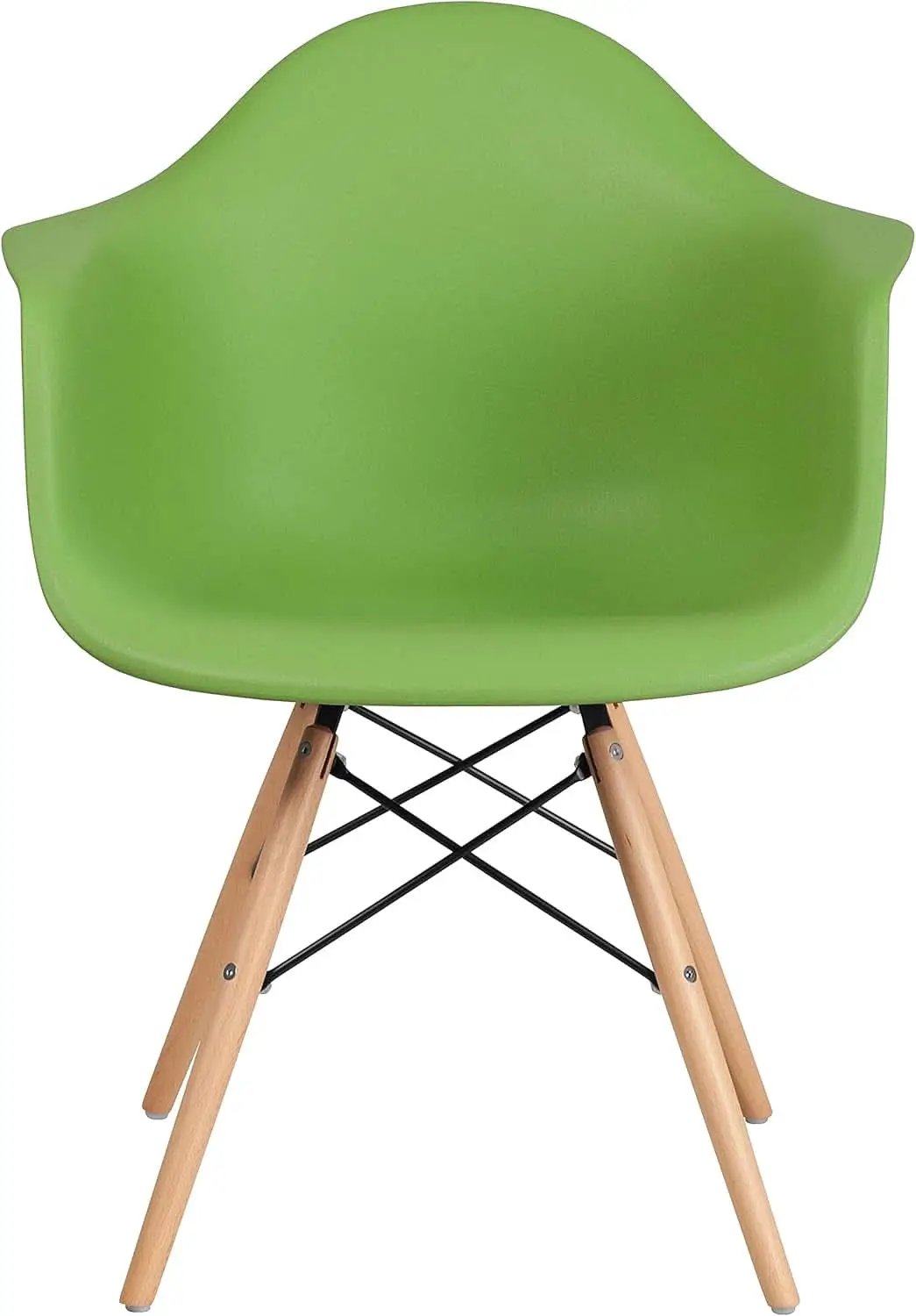 Alonza Green Plastic Chair With Wooden Legs For Dining Room from PriceLows™