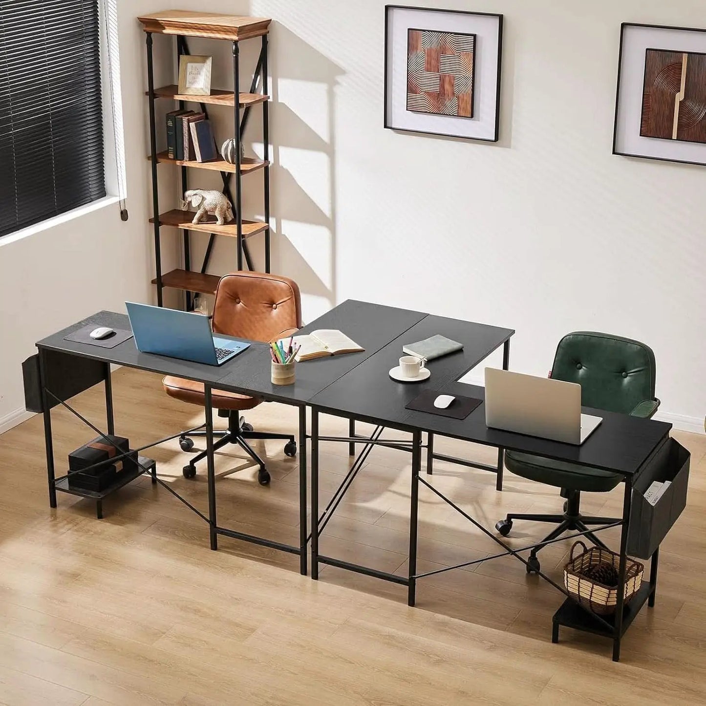 L Shaped Computer Desk 50 Inch Black Corner Home Office from PriceLows™