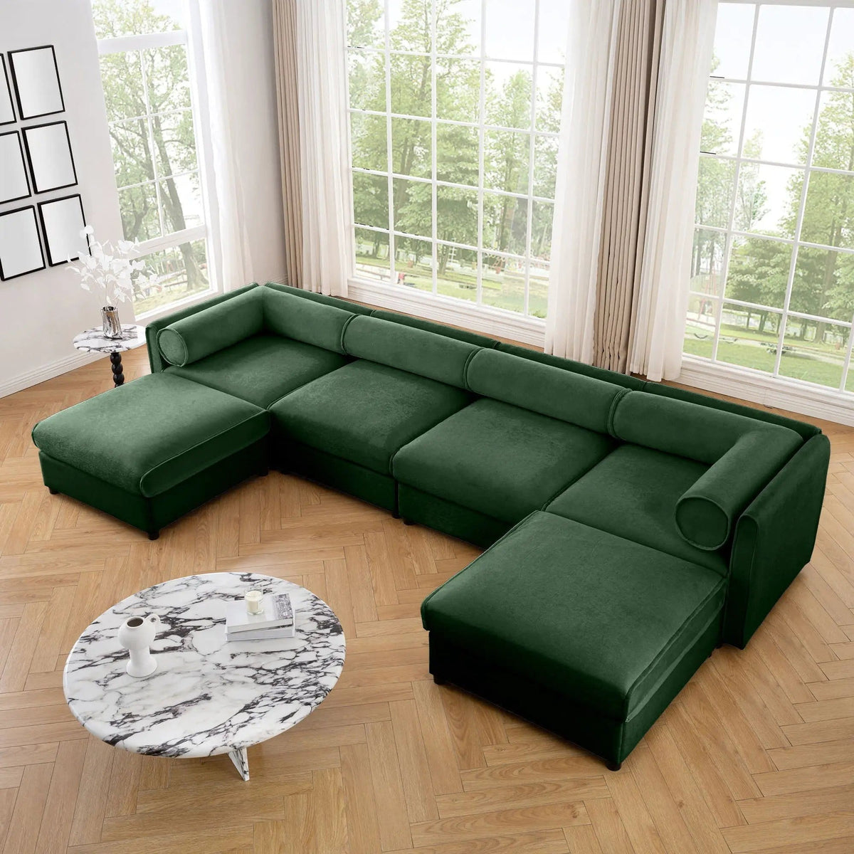 Contemporary Elegant Sofa With Storage And Ottoman 2 Piece Living Room Set | 2 Piece Living Room Set | Living Room Furniture | Living Room