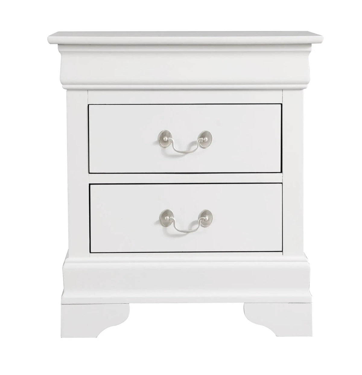 Louis Phillipe Nightstand | Traditional Wood Design | English Dovetailed Drawers | Metal Center Guides