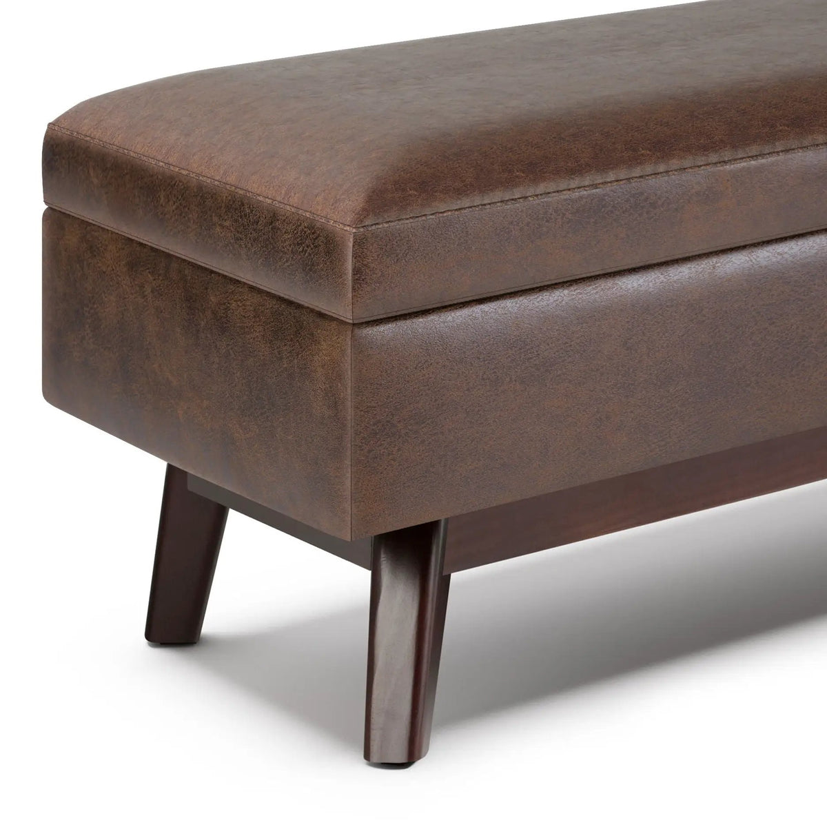 Storage Ottoman | Rectangular Design | Solid Wood Frame | Lift Top
