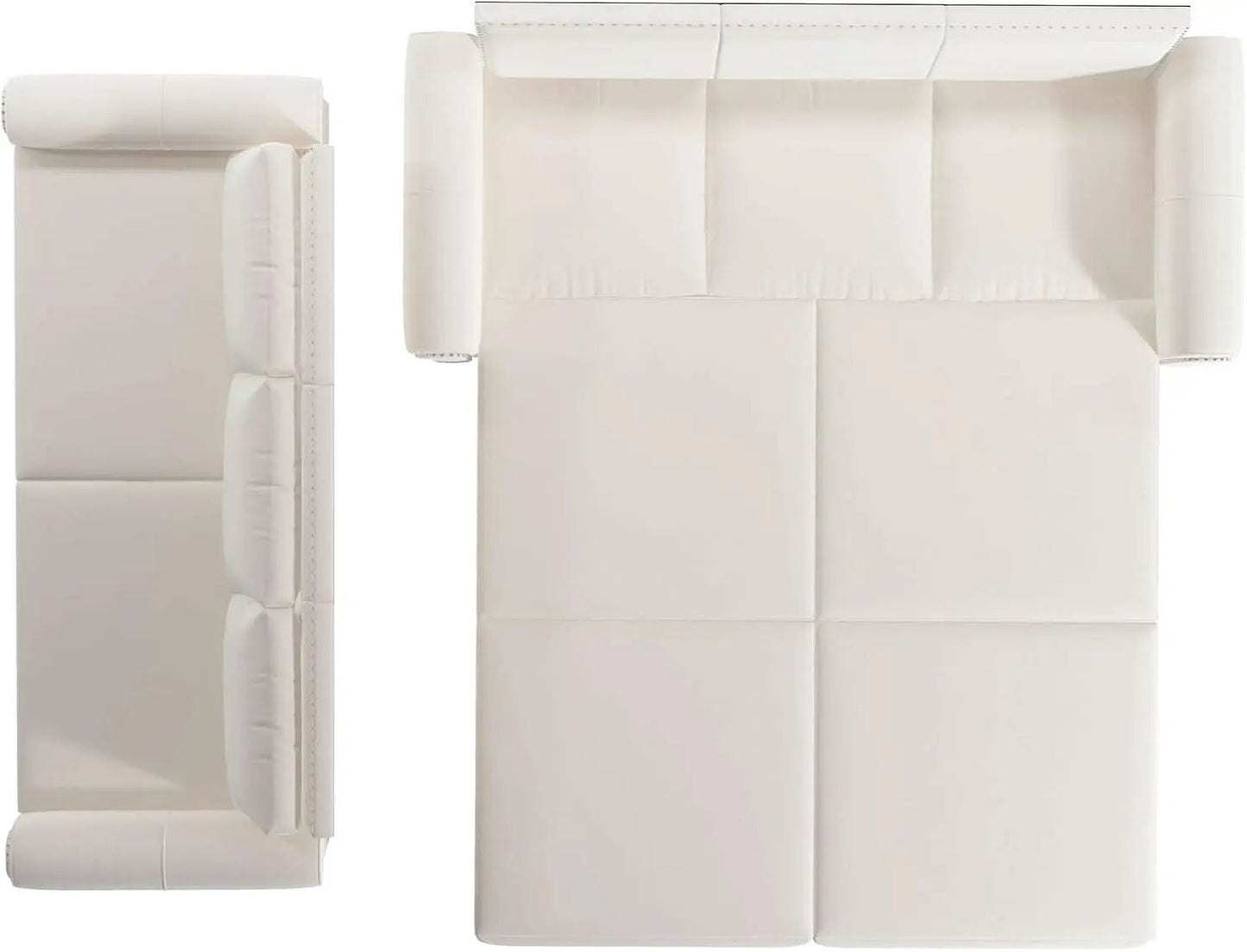 King Size Multifunctional Sleeper Sofa Beige Velvet from PriceLows™