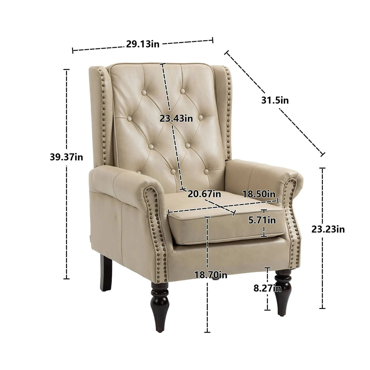 Modern Accent Armchair | Rubber Wood Legs | High Resilience Foam