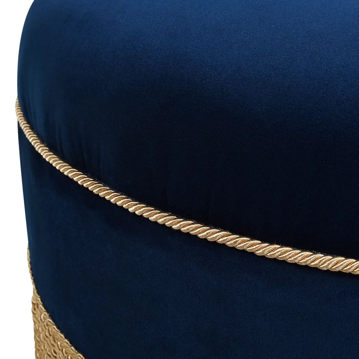 Yolanda Round Accent Ottoman | Handcrafted Quality | Kiln-Dried Hardwood Frame | 16 Inch Height