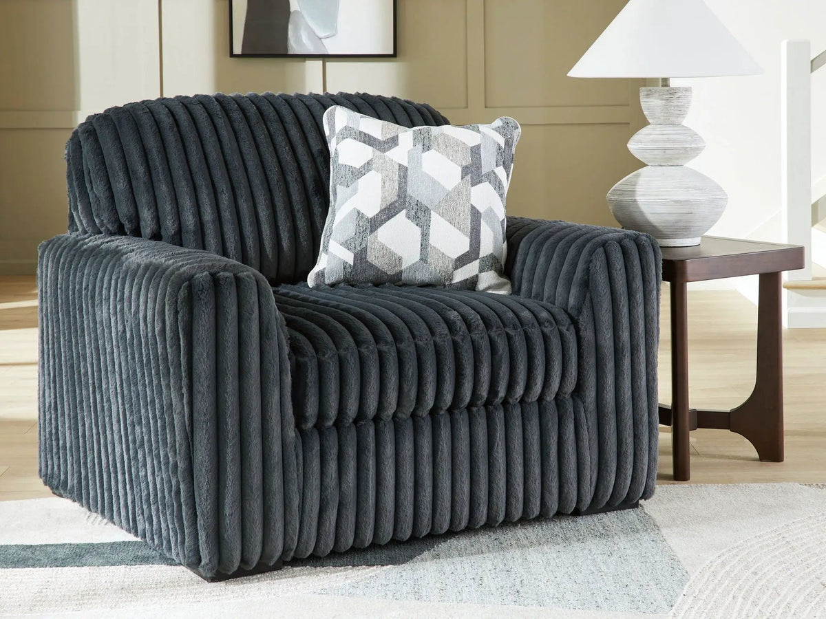 Midnight Madness Chair And A Half | Jumbo Corduroy Upholstery | Oversized Seat | Cozy Design