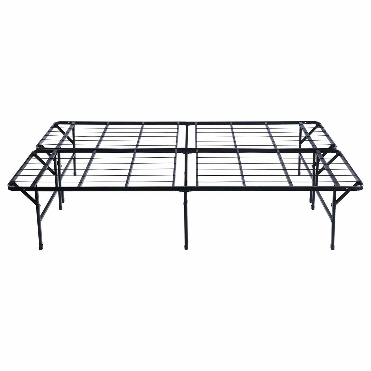 Mabel Metal Eastern King Mattress Support Platform Bed Platform Base | 74.5 x 78 x 16 in | Steel & Metal | Black