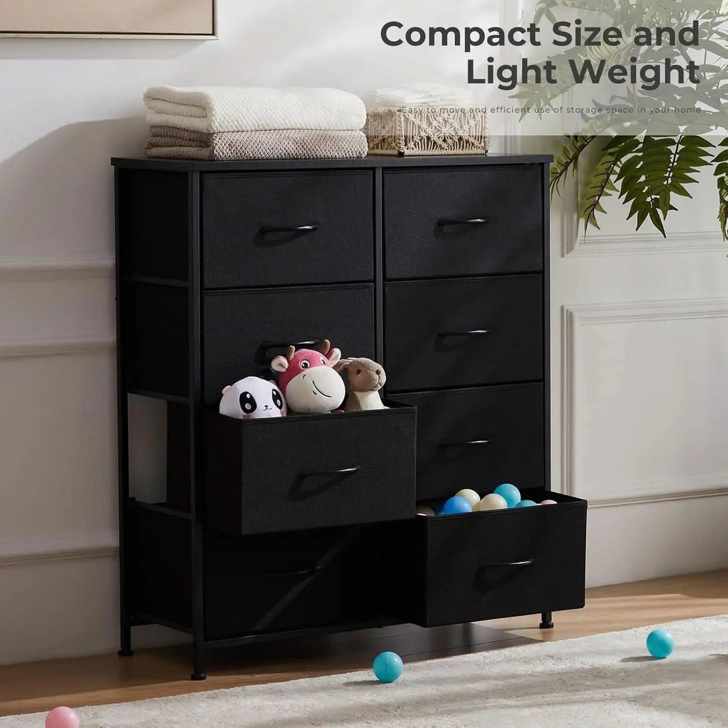 Eight Drawer HardwoodTop Dresser With Sturdy Frame from PriceLows™
