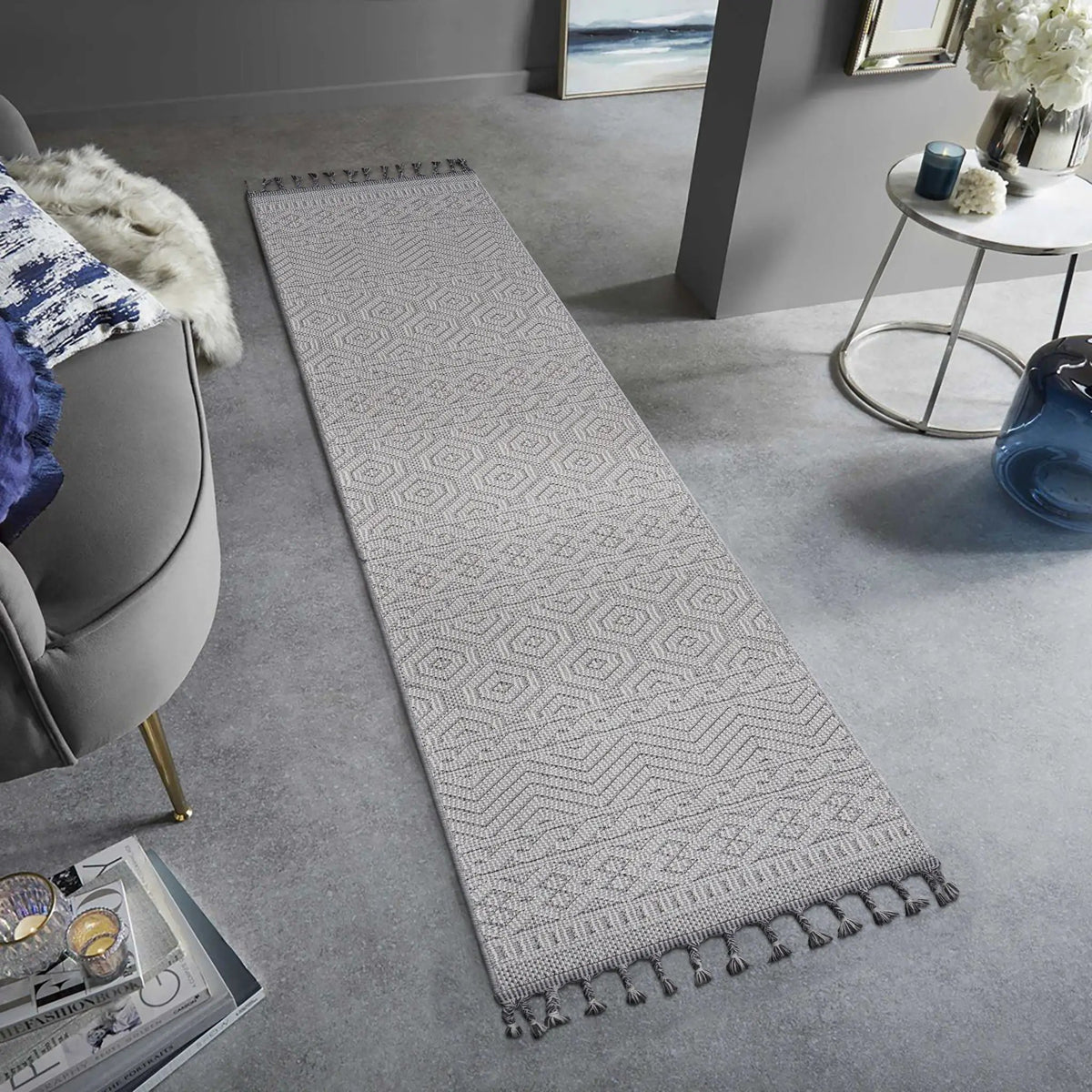 Guros Geometric Indoor Outdoor Rug | 74 x 48 Inch | Stain Resistant | Non-Shedding