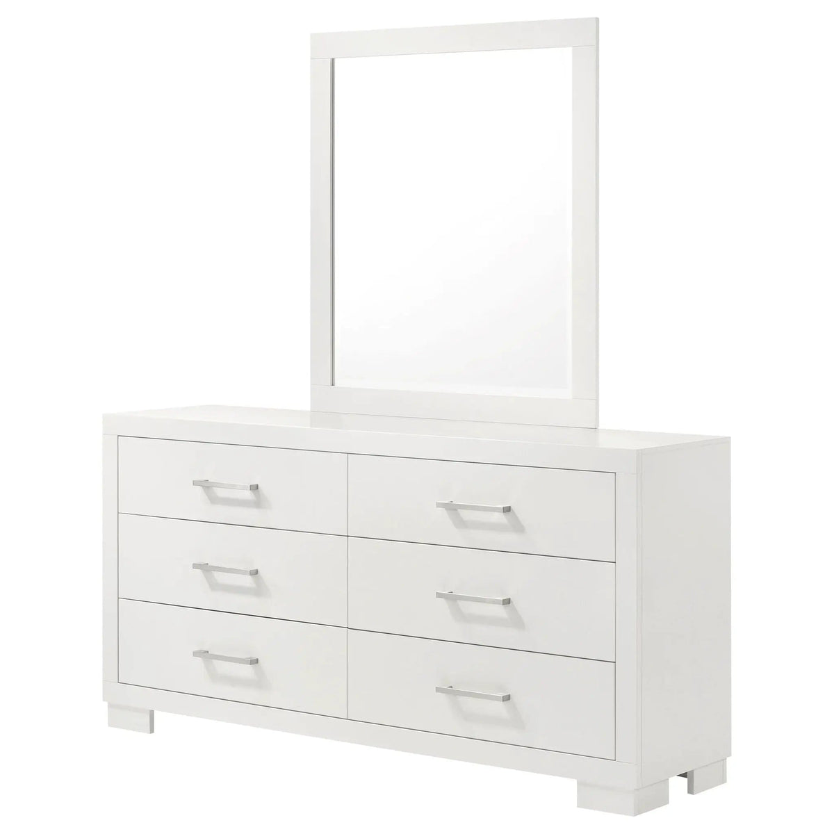 Jessica 6-drawer Dresser with Mirror Snow | 64 x 16.25 x 72.75 in | 6-Drawer | White