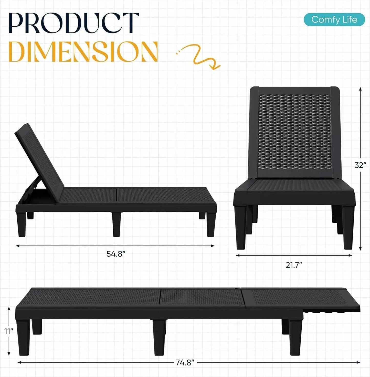 Adjustable Outdoor Chaise Lounge Chairs Set for Relaxation from PriceLows™