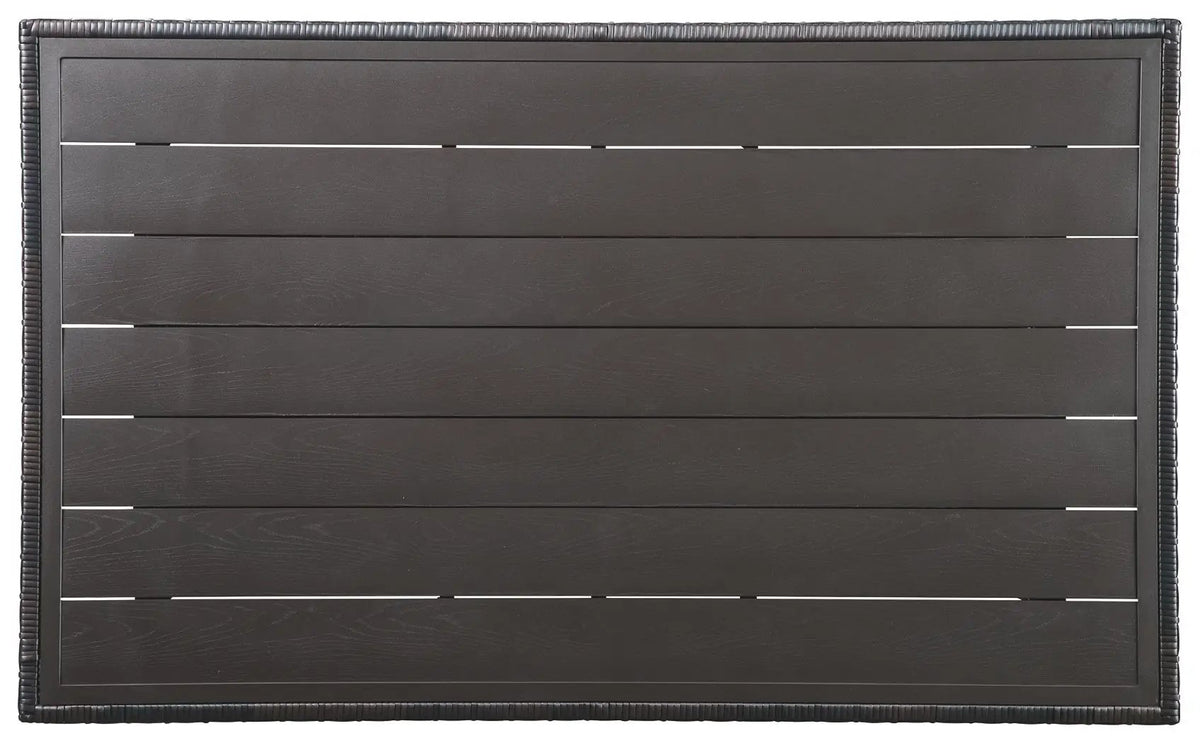 Easy Isle Multi-Use Table | Dark Brown And Beige | All-Weather Resin Wicker | Rust-Free Aluminum Frame