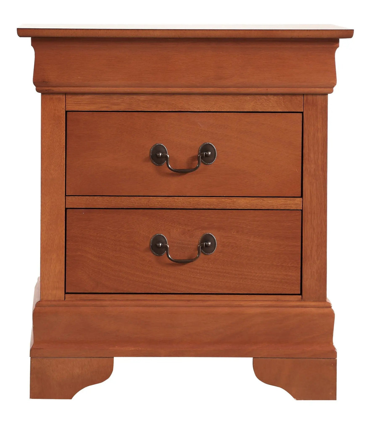 Louis Phillipe Nightstand | Traditional Wood Design | English Dovetailed Drawers | Metal Center Guides