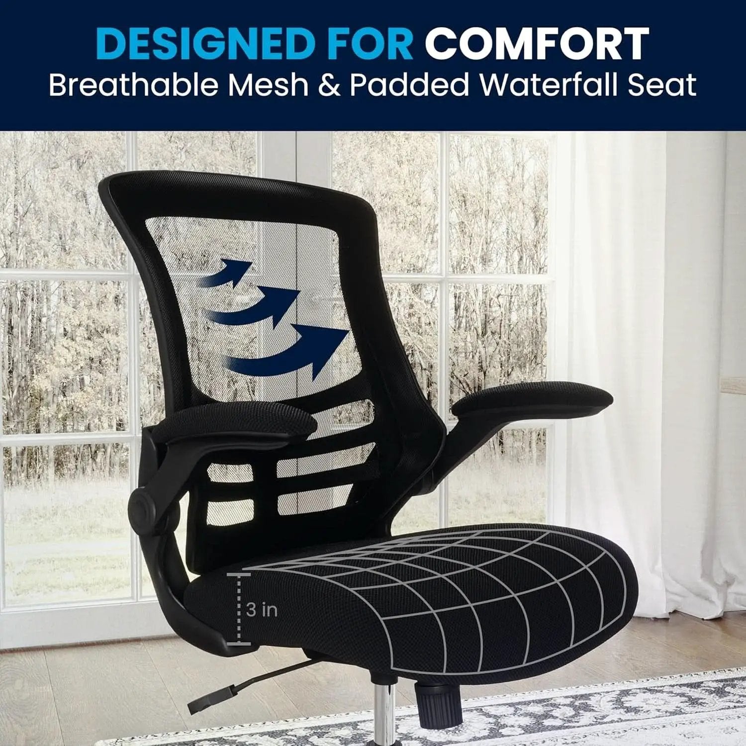 Mid Back Ergonomic Office Chair With Adjustable Height from PriceLows™