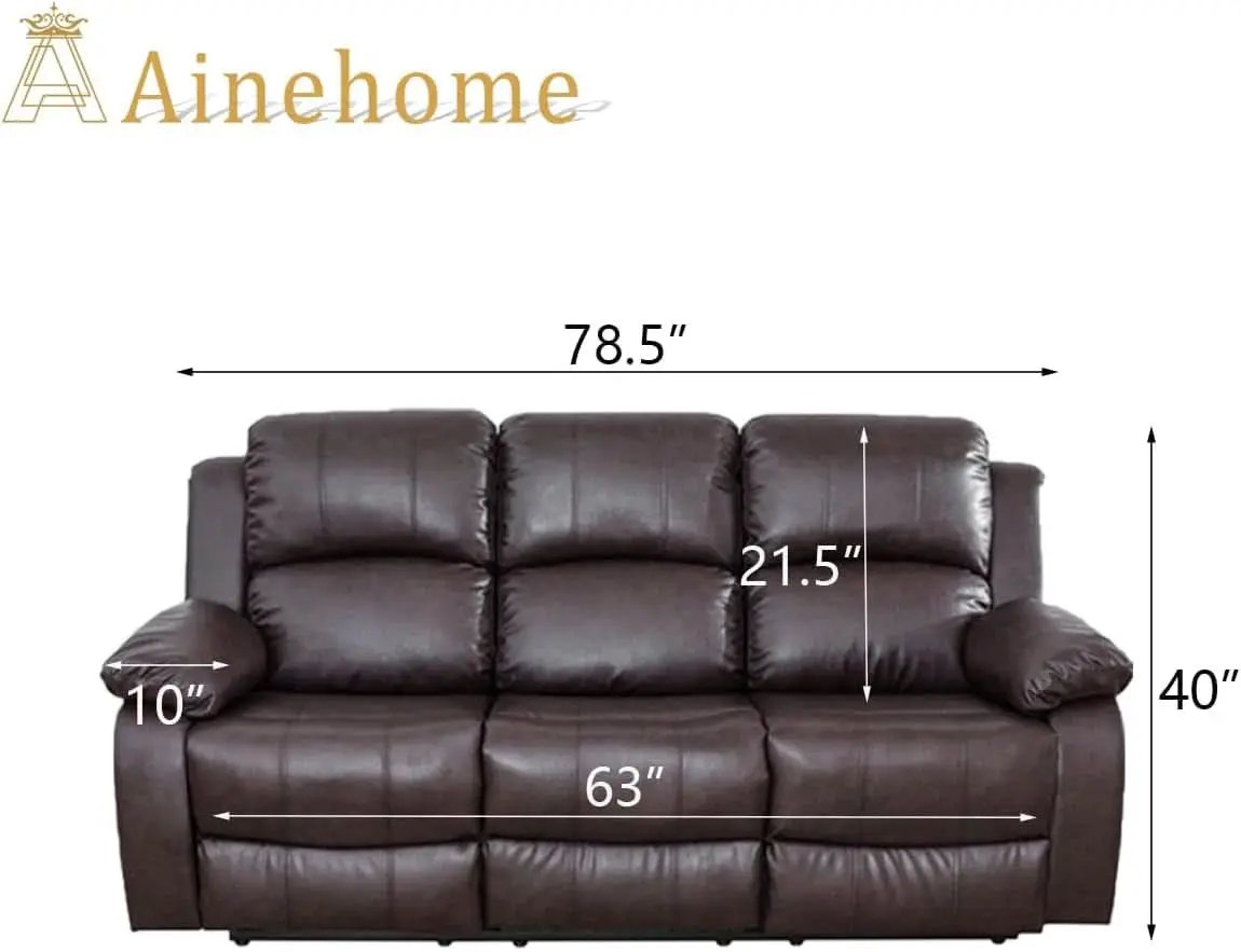Leather Recliner Sofa Set Brown 3 Seater And Loveseat from PriceLows™