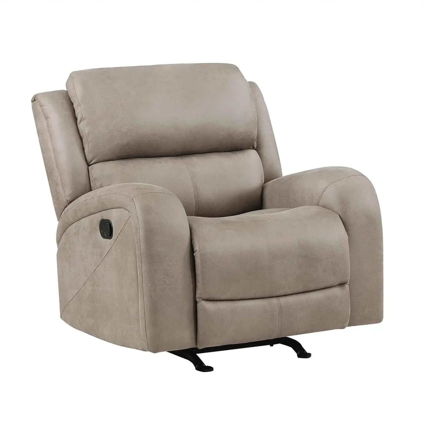 Polished Microfiber Manual Reclining Sofa Set Brown 3 Piece from PriceLows™