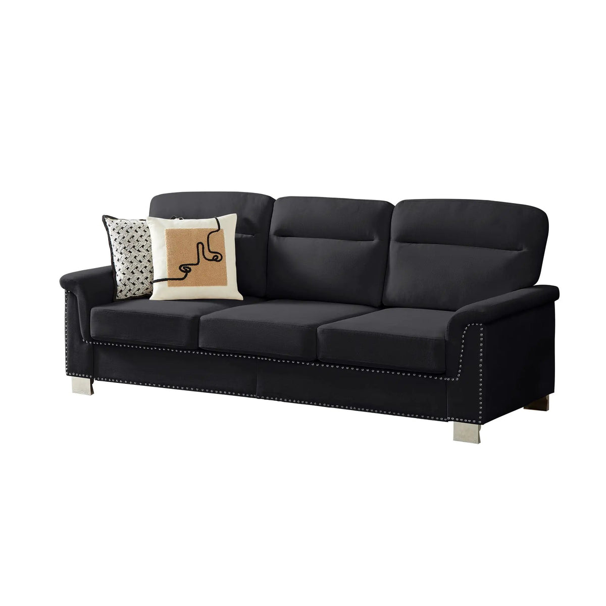 3 Seater Stationary Sofa | High-Density Foam And Spring Pack | 84.2 Inch Length | Solid Structure